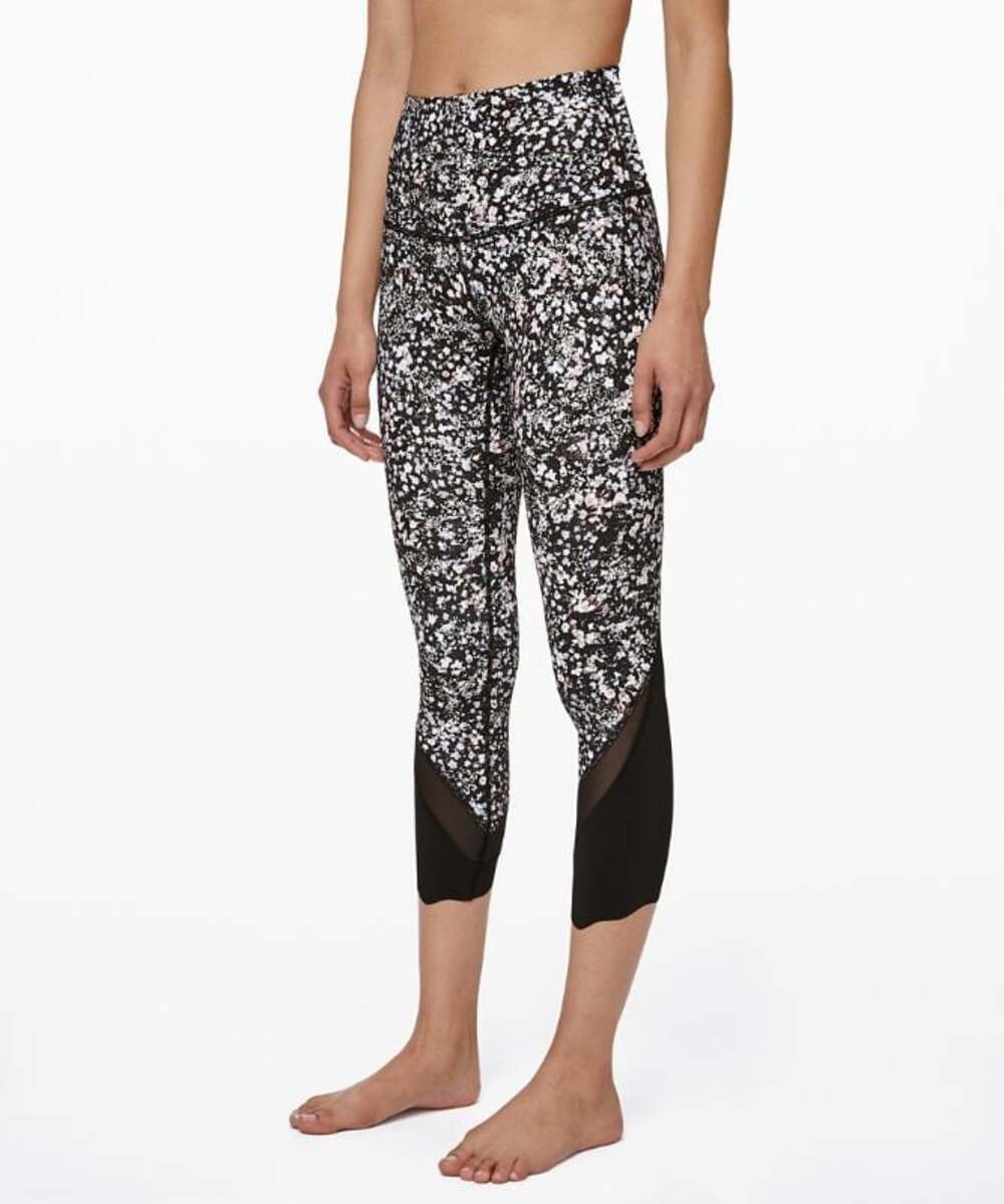 Lululemon Wunder Under High-Rise Crop 23" Mesh Scallop Floral Flux Multi Size 8